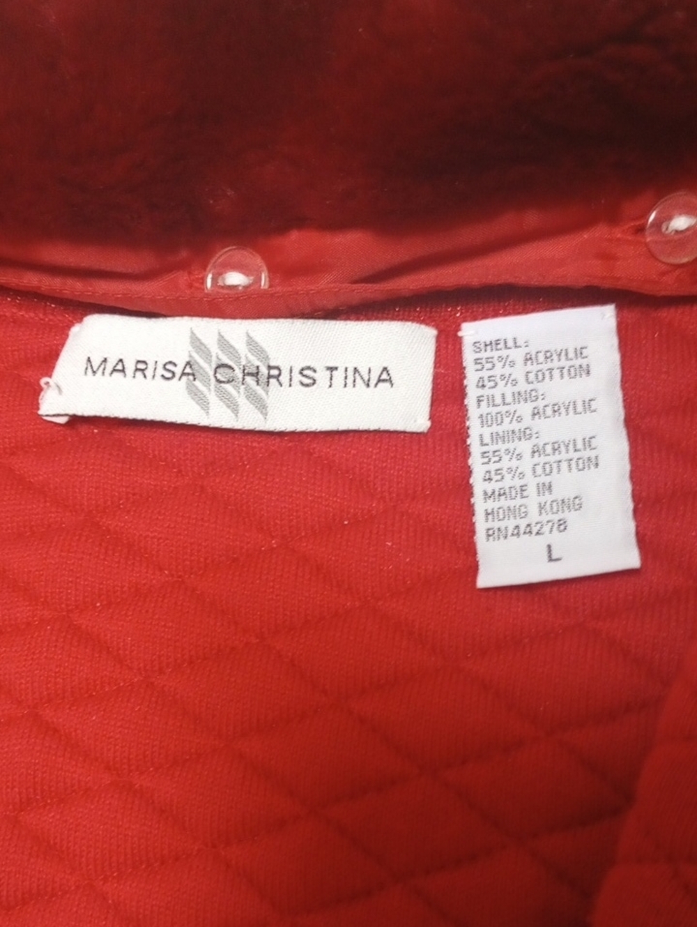 Marisa Christina Red Quilted Vest with Faux Fur Collar - Picture 4 of 5